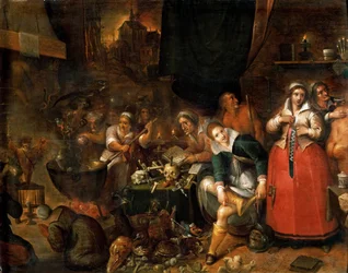A cozinha das bruxas, c. 1610, dimensões: 52 x 66,1 cm, Kunsthistorisches Museum, Viena