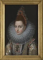 Isabella Claire Eugenie da Áustria (Isabella da Áustria ou Isabella da Espanha), Duquesa de Borgonha, Arquiduquesa da Áustria e Infanta da Espanha - Retrato da Infanta Isabella Clara Eugenia da Espanha (1566-1633), de Pourbus, Frans, a Jovem (1569-162