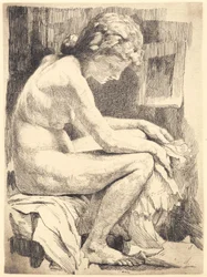Mulher nua, sentada
