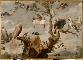 Um concerto de pássaros (óleo sobre tela