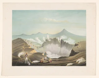 Vulcão Guntur em Java Ocidental
Gunong Guntur (título sobre o objecto)
Atlas para a obra de Java (título da série sobre o objecto)
Atlas de placas contendo onze vistas pitorescas, pertencentes à obra Java, a sua forma, disposição das plantas e construçã