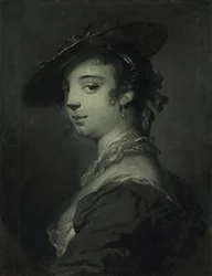 Retrato de uma jovem senhora, à altura do busto (óleo sobre tela)