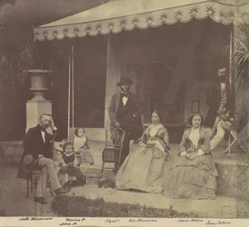 [Retrato de grupo das famílias Antoine e Höusermann], 1850s-60s.