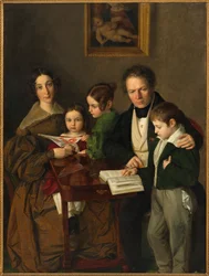 O compositor Johann Baptist Gänsbacher 1778-1844 e sua família, c.1838.
