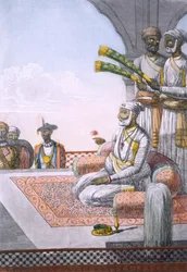 A Rahjah com atendentes, pub. 1808-12.