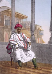 Landholder, classe alta hindu, de "Os hindus, ou a descrição de suas maneiras, trajes e cerimônias", c.1808-12 (gravura colorida)