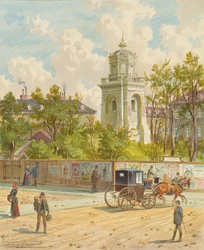 Währinger Straße, em Viena (com a torre do Gasoduto Ferdinands)