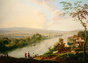 River Landscape, c.1765-75 (óleo sobre tela)