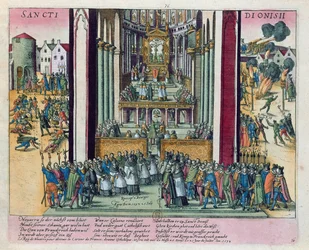 Abjuração de Henri IV e conversão ao catolicismo em St. Denis em 15 de julho de 1593