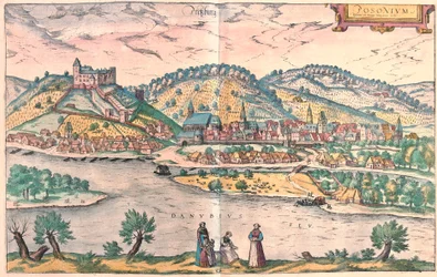 Bratislava = Presbourg, Eslováquia (gravura