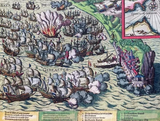 Combate na costa de Gibraltar, impresso em 25 de maio de 1607