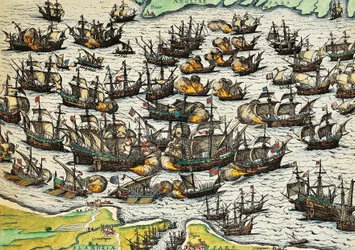 Armada invencível, gravura de Franz Hogenberg (1535-1590), Espanha