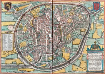 Mapa de Bruxelles (Bruxella), Bélgica (gravura