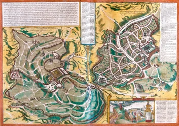 Mapa de Jerusalém (Hierosolymorum), Israel (gravura