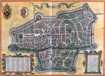 Plano de Augsburg (Augusta Vindelicorum), Alemanha (gravura