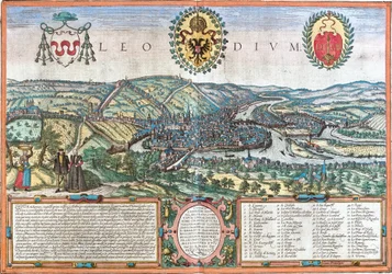 Vista de Liege (Leodium), Bélgica (gravura