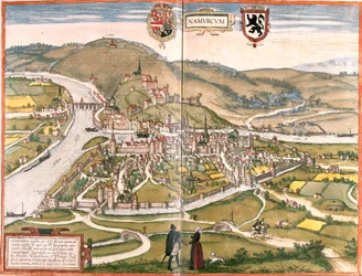 Vista de Namur (Namurum), Bélgica (gravura