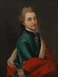 Retrato de Stanislaw II Agosto Poniatowski, Rei e Grão-Duque da Comunidade Polaco-Lituana (1732-1798) Stanislas II Auguste - Molitor, Franz Ignaz (1731-1794) - 1776 - Óleo sobre tela - 35x24 - Museu do Palácio de Wilanow