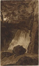 Uma cachoeira ao luar