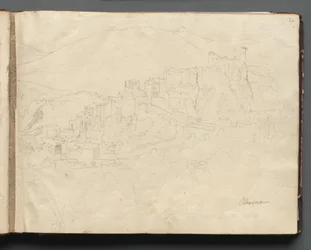 Álbum com vistas de Roma e arredores, Estudos paisagísticos, página 02a: "Olevano"