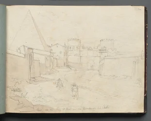 Álbum com Vistas de Roma e Arredores, Estudos Paisagísticos, página 06a: "Rome von der Porta St. Paolo"