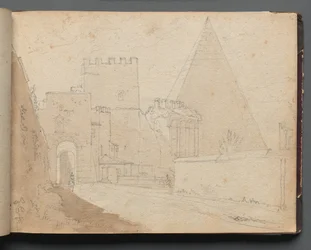 Álbum com Vistas de Roma e Arredores, Estudos Paisagísticos, página 08a: "Porta St. Paolo"