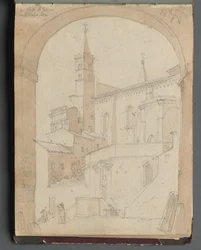 Álbum com vistas de Roma e arredores, Estudos da paisagem, página 18a: São João de Latrão, Roma.