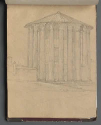 Álbum com vistas de Roma e arredores, Estudos da paisagem, página 32a: Templo Romano
