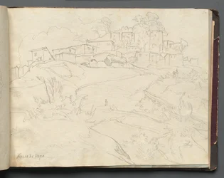 Álbum com vistas de Roma e arredores, estudos de paisagem, página 35a: "Rocca di Papa"