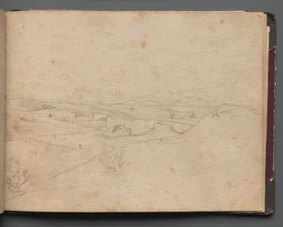 Álbum com vistas de Roma e arredores, Estudos da paisagem, página 40a: Paisagem romana