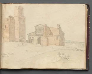 Álbum com vistas de Roma e arredores, Estudos de paisagem, página 41a: "São Pedro, Toscanella"
