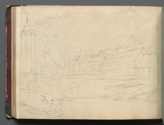 Álbum com vistas de Roma e arredores, estudos de paisagem, página 48b: paisagem romana