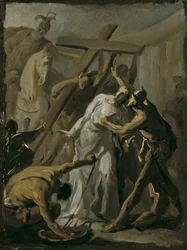 Cristo é colocado sobre a cruz