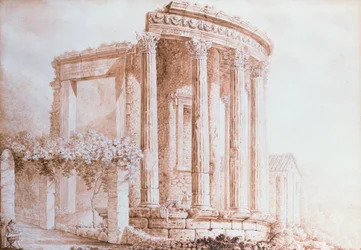 O Templo da Sibila, Tivoli (aguarela)