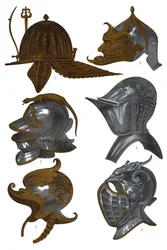 Capacetes do Armeria Real, Madri, 1870