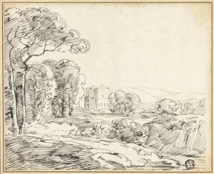 Paisagem, casa no parque