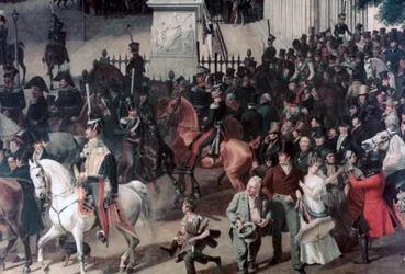 Desfile no Opera Place, Berlim, detalhe, c1817-1857