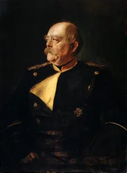 Retrato do chanceler Otto von Bismarck em uniforme