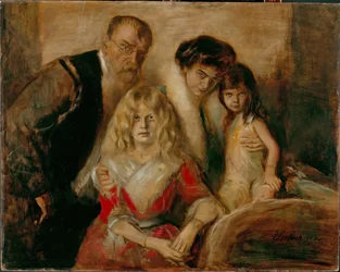 O artista com sua esposa e filhos