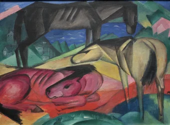 1913 Franz Marc Três cavalos II