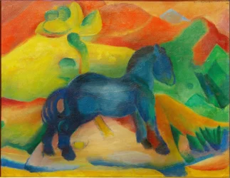 Cavalo azul, foto de criança