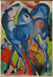 Potrancas azuis (pintura sobre tela)
