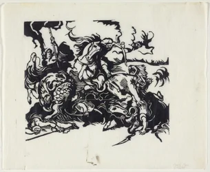 Caça ao leão depois de Delacroix
