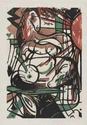 O nascimento dos cavalos, 1913 (xilogravura no papel do Japão)