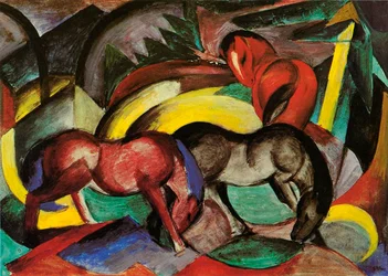 Três Cavalos, 1912 (mídia mista no papel)