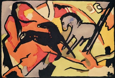Dois cavalos, 191112 (tinta indiana e wc no papel)