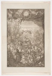 Folha de rosto com o busto de Frederik V. para a obra Auserlesene Schenecken, Muscheln.