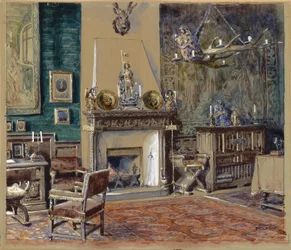 Sala do mestre com lareira