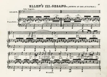 Notas iniciais de Ave Maria de Franz Schubert (1797-1828)