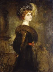 Retrato de uma senhora, com três quartos de comprimento,